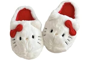 AUHIFVAX Pluszowe kapcie zwierzę kot kawaii uroczy student jesień zima sypialnia miękkie wyściełane pluszowe sypialnia buty dziewczęce Boże Narodzenie