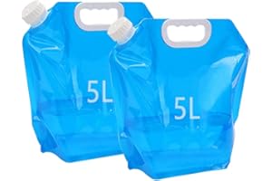 Kamiya Bidon à Eau Pliable de 5/10 l avec Couvercle étanche - Bidon d'eau Flexible - 5/10 l - Bidon d'eau Pliable sans BPA pour Le Camping en Plein air