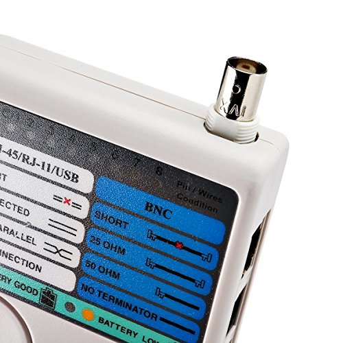 Profi Netzwerktester Leitungstester Kabeltester RJ45, RJ11, RJ12 USB 2.0 und BNC – CAT/USB/IEEE1394/BNC - 6