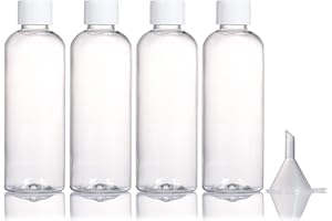 ALIFEIA Flacon Vide Voyage 100ml,Lot de 4 Rechargeables en Plastique Transparent Vide Avec Couvercles à vis pour articles de toilette, savon, shampoing et après-shampooinging
