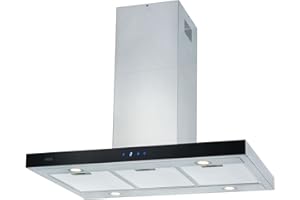 NEG Dunstabzugshaube NEG36-AT (Abluft/Umluft) 90cm Edelstahl Insel-Haube mit LED-Beleuchtung und Nachlauffunktion