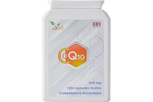 CoQ10 de Ved 500mg | CoEnzyme Q10 | La plus haute résistance | Coenzyme d'ubiquinone naturellement fermentée | Formule naturelle supérieure | 500 mg 120 gélules | 4 mois d'approvisionnement ​