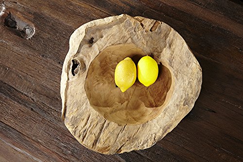 Exklusive Teak Holz Schale 30cm NATURE ROOT massives Wurzelholz natur - 7