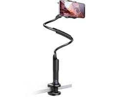 Cell Phone Holder for Bed, Lamicall Flexible Holder - Gooseneck 360 Long Arm Clamp Bracket Mount Stand for iPhone 12 Mini, 12