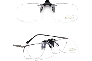 TERAISE Clip-on-läsglasögon, fällbara blåljusglasögon clip-on-glasögon, ultralätt clip-on-förstoringsglas för glasögon, clip-on-läsare för män/kvinnor, lämpliga för klippta korrigeringsglasögon