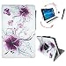 Produktbild Tablet Tasche für Samsung Galaxy Tab S2 T819N Schutz Hülle Etui mit Standfunktion + Touch Pen - 9.7 Zoll Lila Blumen 360_