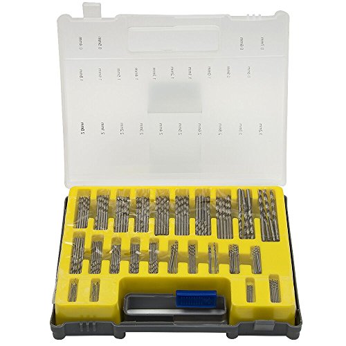 Fortag 150 tlg HSS Mini Spiralbohrer Micro Bohrer Set Holzbohrer Handspiralbohrer Bohrersets Spiralbohrer-Set Handbohrer Drillbohrer Drill Set 0.4mm-3.2mm
