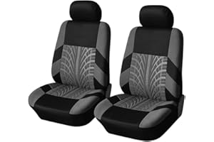 CGEAMDY 2 Housse De Siege Voiture Universelle, Couverture Couvre Sieges Impermeable Polycoton Tissu Accessoires Interieur, pour Avant Et Arrière, pour avec Presque Toutes Les Voitures（Gris）