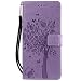 Produktbild NEXCURIO Moto G7 Power Hülle Leder, Handyhülle Tasche Leder Flip Case Brieftasche Etui mit Kartenfach Stoßfest Kratzfest Schutzhülle für Motorola Moto G7Power - NEKTU080191 Lila