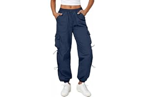 Friptspyg Pantaloni Cargo Donna Pantaloni da Trekking Leggeri con Tasche Pantaloni da Escursionismo Impermeabili Cintura Outdoor Sportivi Pantaloni da Jogging