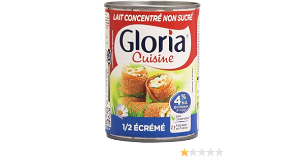 Gloria Cuisine Lait Concentre Non Sucre 1 2 Ecreme 3x380ml Amazon Fr Epicerie