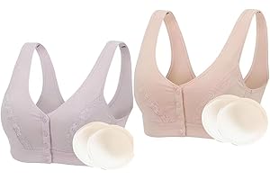 XWSM 2 Stücke Vorne Verschluss Dessous BH Mit Brust Prothese Taschen Unterwäsche Mittleren Frauen Täglichen Post Chirurgie Mastektomie BH (Color : F, Size : XL/X-Large)