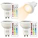 Price comparison product image DE-LITE 3W GU10 Colour ChangingSpot Light with Remote Control RGB + Warm White 45° Beam Angle and Memory, Mood Ambiance Lighting (4 Pack) 