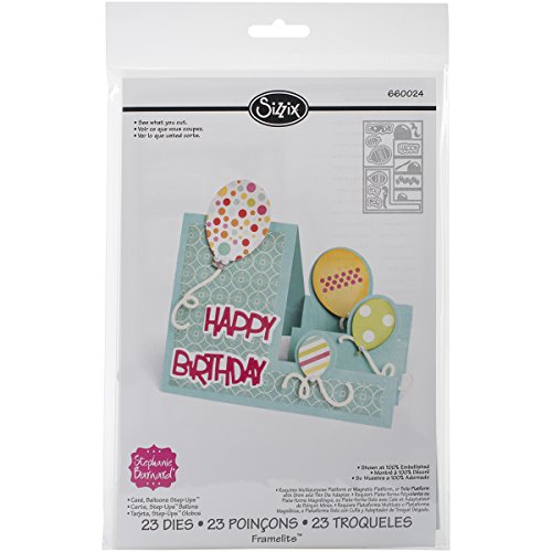Sizzix Card Balloons Step by Stephanie Barnard Framelits Die Set, Pack of 23, Multi-Colour