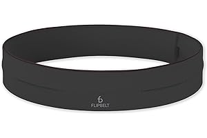 FlipBelt Classic Running Belt, Running Fanny Pack for Women and Men, Non Chafing Waist Band Pack for Phone, Moisture Wicking Storage Belt, USA Company