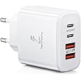 Caricatore USB C Alimentatore, 40W 4-Porto Ricarica Veloce Presa USB Tipo C Caricabatterie Spinotto Multiplo USB Carica Spina