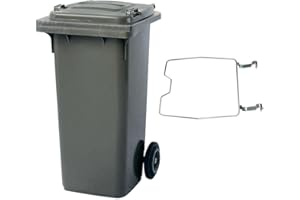 BRB Mülltonne MGB 120 Liter, mit Klemmring für Müllsäcke (grau)