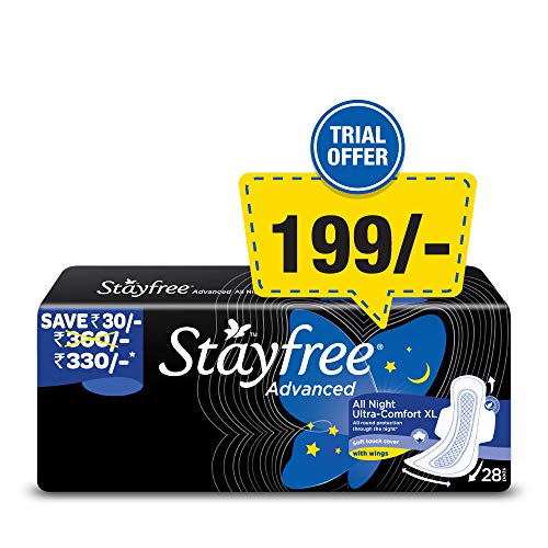 Stayfree Advanced XL All Night Sanitary napkins (28 Count) RS.199 (40.00% Off) - Amazon Stayfree Advanced XL All Night Sanitary napkins (28 Count) RS.199 (40.00% Off) - Amazon