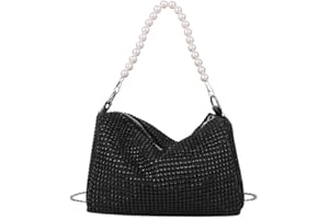 TOFBS Pochette Femme Strass Brillante Sac à Main Soirée Mariage Cérémonie Clutch Bandoulière Perles Chic Élégant