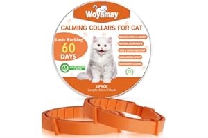 WOYAMAY 2 Collare Calmante Per Gatti Antistress - Feromoni Gatto Tranquillante Per Gatti Per Ridurre Ansia E Stress, colore arancione