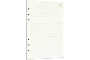 Zelten Recharge de papier perforé pour reliure à 6 trous - Journal intime rechargeable (A5/6 Hole, Todo)