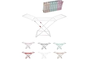 Jardin202 - Tendedero Plegable de Resina Incluye 20 Pinzas – Tendal Abatible Balcón para Interior y Exterior | Plegable (Blanco)