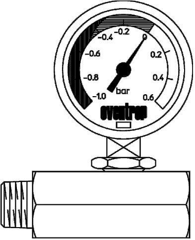 Preisvergleich Produktbild Oventrop Unterdruckmanometer mit Anschlussstück R 3 / 8" x Rp 3 / 8"
