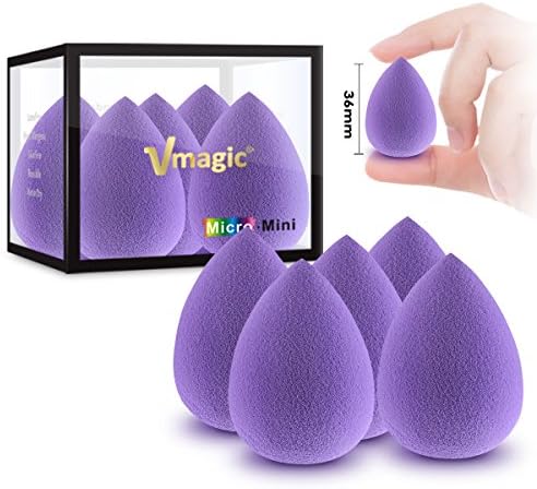 VMAGIC Mini 5pcs - Precision Beauty Makeup Sponge Beauty Sponge Blender in Applicators, Foundation Sponge (PURPLE)