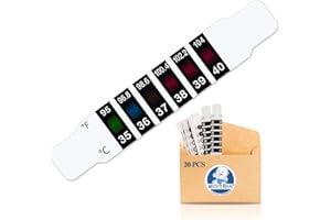 GOITEIA 20 Pcs Forehead Thermometer Strips Temperature Indicator, Adult Childs Elderly Reusable ℉+℃ Temperature Indicator Labels, Easy to Use (20 Pack)