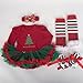TANZKY® Baby Girls' My First Christmas Outfit 4PCs Tutu Dress Headband Shoes Leggings (9~12months)