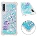 Produktbild Abuenora Samsung Galaxy A7 2018 Hülle Glitzer Flüssig Silikon Handyhülle Mädchen Case Stoßfest Schutzhülle Transparent Durchsichtig 360 Stoßdämpfende Tasche Schale Kratzfeste mit Muster Elefant