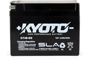 Batterie moto Kyoto GT4B-BS (YT4B-BS) - Sans entretien - 12 V 2.3 Ah - Dimensions: 114 x 39 x 85 mm compatible avec SUZUKI DR-Z70 70 2008-2010