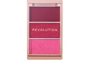 Revolution, Blush Icon Palette, Gräddfärgad och pressad puder rouge, starkt pigmenterad, ansiktspalett, vegan och fri från dj