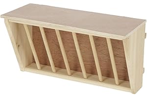 KERBL PET Kerbl Ruggine di fieno in legno con seduta per stalla/beccuccio, per conigli/conigli/porcellini d'India/roditori, 37 x 17 x 20 cm