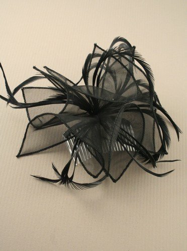 Allsorts® Large Black Hat Fascinator Weddings Ladies Day Race Royal Ascot
