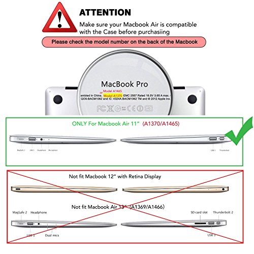 MOSISO Ultra Slim Plastik Hartschale Schutzhülle Snap Case für MacBook Air 11 Zoll (A1370 / A1465), Wasserblau - 3