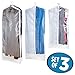 Produktbild mDesign 3er-Set Kleiderschutzhülle mit Reißverschluss – handliche Kleiderhülle aus Polypropylen für die ideale Kleideraufbewahrung – mit Reißverschluss und Sichtfenster – weiß/durchsichtig