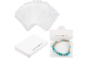 SOFPLATE 100 pièces Sacs D'Emballage de Bijoux Cartes D'Affichage de Boucles D'Oreilles Ensemble D'Emballage de Petit Artisanat Porte Cartes en Tête Pliable en Carton Blanc pour Vendre à Suspendre Mon