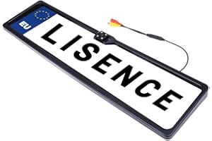 CUQI Telecamera retromarcia con portatarga Cornice universale UE Versione HD notturna Grado di protezione impermeabile IP68, campo visivo 170°, con 4 luci di riempimento a LED