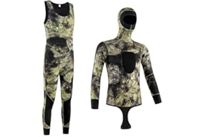 OENYAEU Traje de neopreno de 3 mm y 5 mm para adultos, traje de neopreno para hombre, traje de buceo completo, traje de neopreno de cuerpo completo para mujeres y hombres