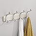 mDesign Wall Mounted Coat Rack - Coat Rail with 8 Door Coat Hooks for Jackets, Robes, Scarves and Towels - Closet Coat Rack - Glossy Satin