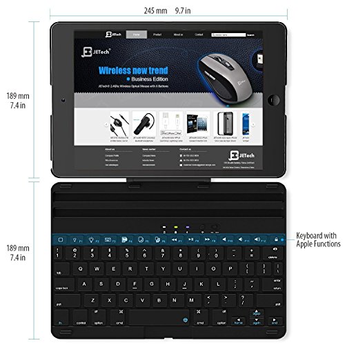 iPad Tastatur, JETech Drahtlose Bluetooth Tastatur Keyboard Case/Hülle mit 360 Grad-Umdrehung und Multi-Angle Stehen für Apple iPad 2/3/4 – 2010 - 5