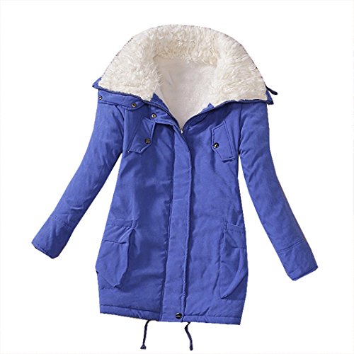 Zeagoo Women Zip Hooded Parka Thick Fleece Warm Winter Coat Overcoat Long Jacket