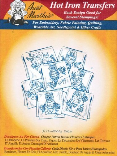 Aunt Martha's Hot Iron Transfers 3771 Hooty Owls by Aunt Martha's