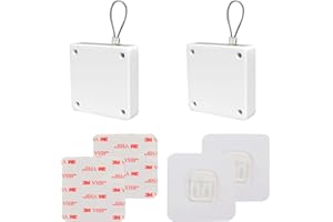 Gtwinsone 2 Pcs Automatic Door Closer Punch-Free Automatic Sensor Door Closer with Drawstring & Hook Multifunctional Gate Auto Door Closers for Interior Door All Residential Commercial Door