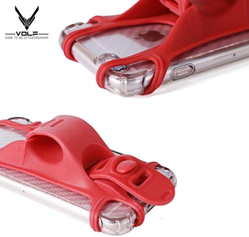 FitEmpire Bike Phone holder For Your Smartphone| Anti-Shake Case Compatible with 4-6 Inch Screens| Fit on Handlebars| Best for Mountains & Road Bikes or Motorbikes Red
