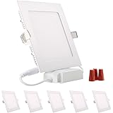 Greenclick 5er 9W LED Panel Weiß eckig Deckenleuchte Dimmbar Einbaustrahler, extrem flach,220V 720Lumen ersetzt 60W Leuchtsto