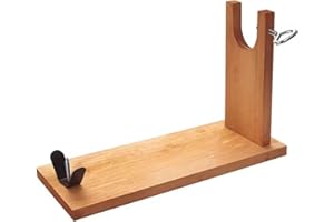 SUPER MUNDO SM Super Mundo - Support à jambon en bois, support à jambon professionnel, planche à jambon pour jambon ibérique (Lune)