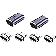 MAKINGTEC Type-C Magnetic Adapter, 2 Straight Adapters, and 2 Extra Plugs, Support Thunderbolt 4/ Usb4.0/ Pd 100w Fast Charging, Compatible with Macbook Huawei and More USB C Devices