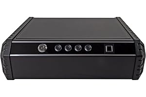 Profirst Cassette pistolet NY 2 acier Fingerprint combinaison de touches clé ouverture d'urgence coffre-fort compact boîte de protection compartiment amovible matériel de montage inclus